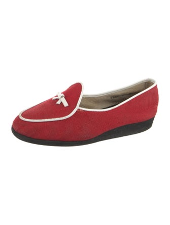 Belgian Shoes Canvas Bow Accents Loafers