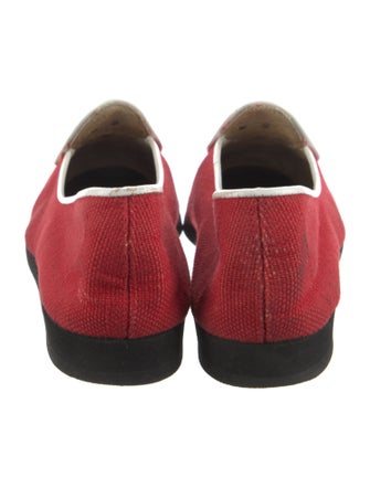 Belgian Shoes Canvas Bow Accents Loafers