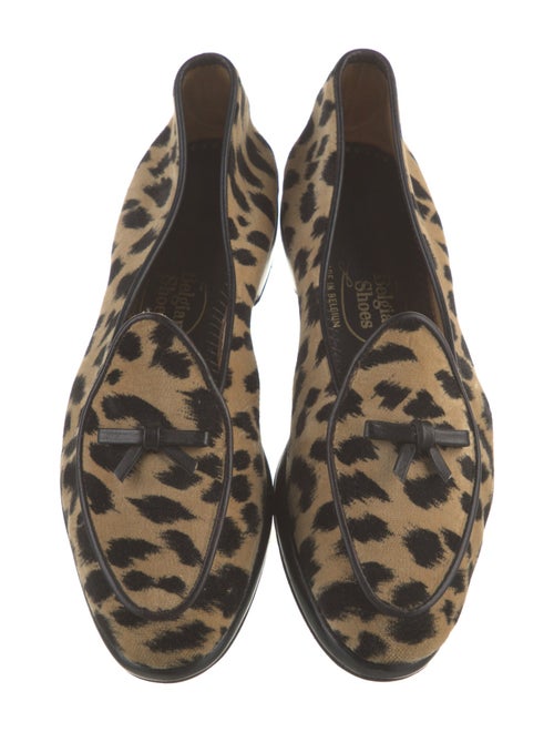 Belgian Shoes Ponyhair Animal Print Loafers