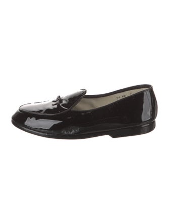 Belgian Shoes Patent Leather Bow Accents Loafers