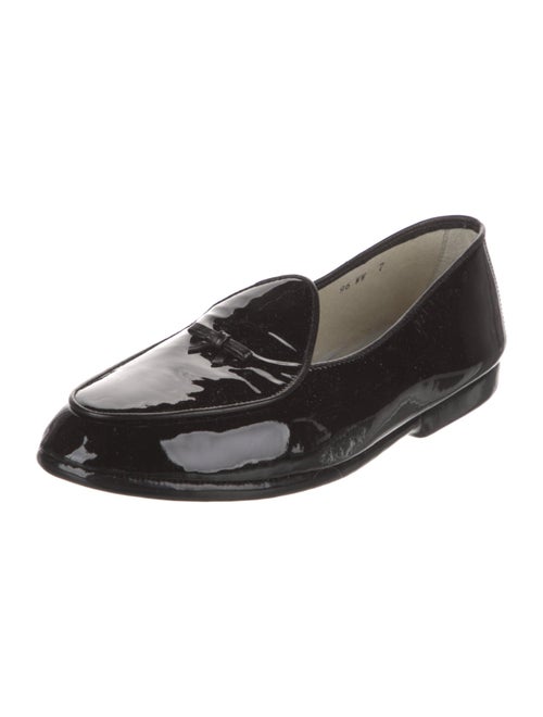 Belgian Shoes Patent Leather Bow Accents Loafers