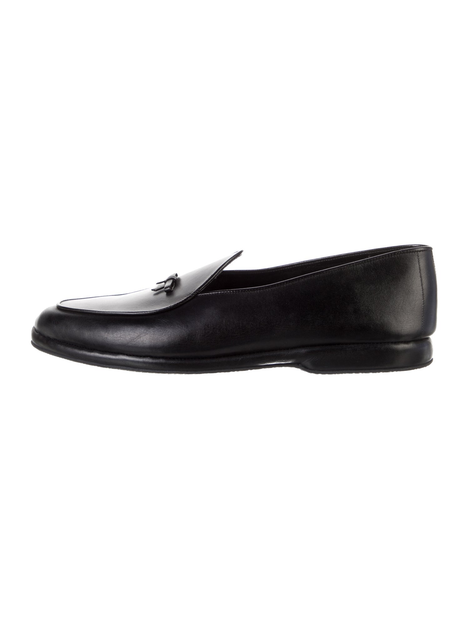 Belgian Shoes Leather Bow Accents Dress Loafers
