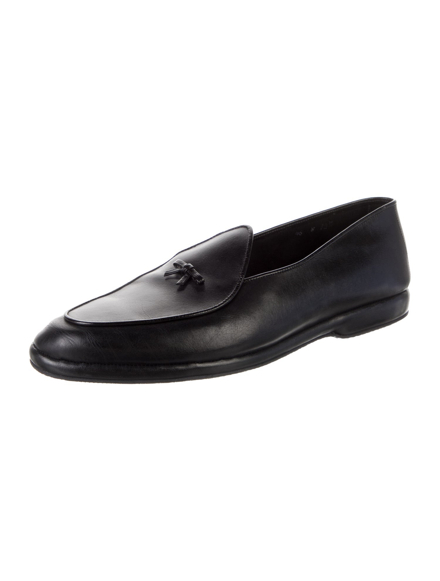 Belgian Shoes Leather Bow Accents Dress Loafers