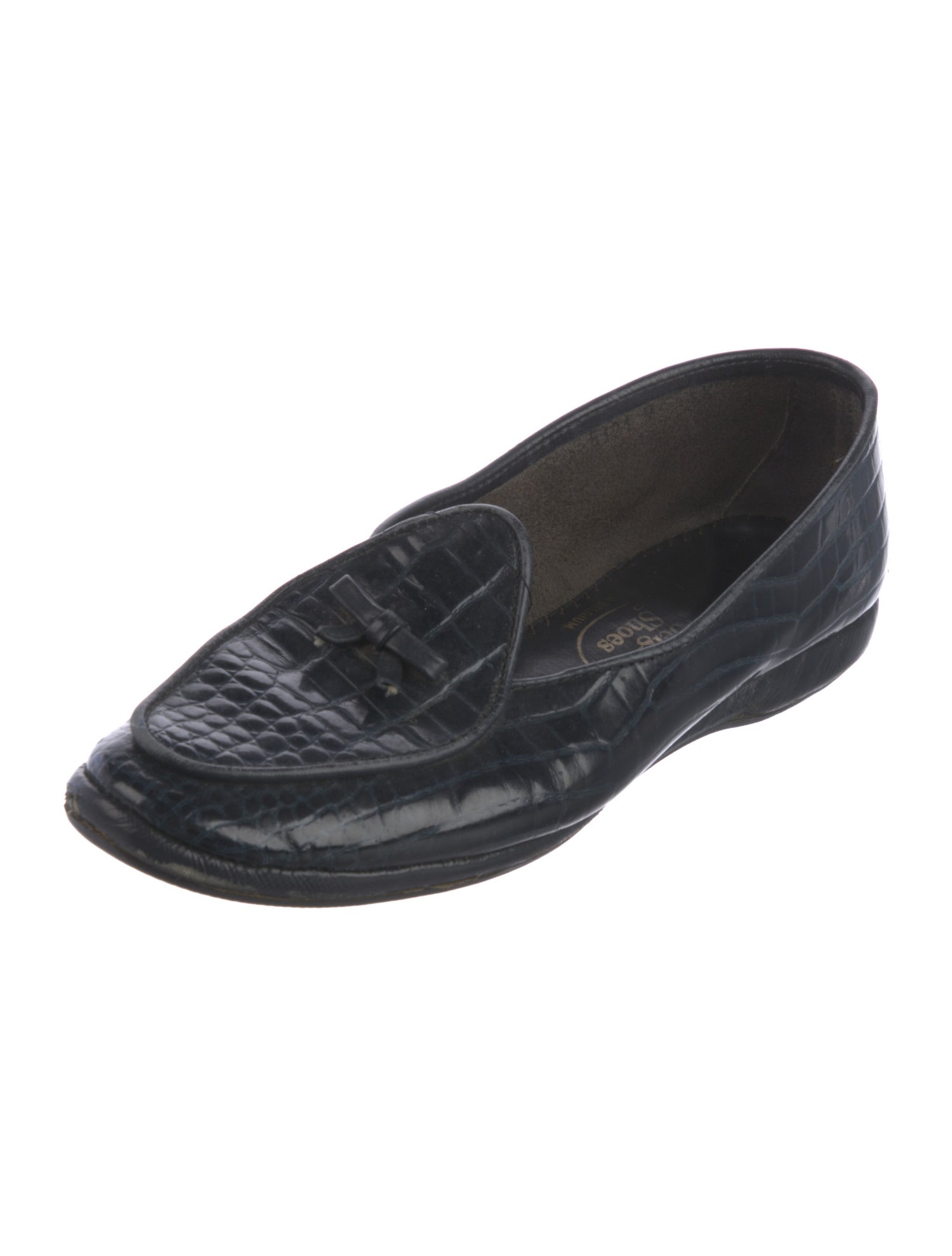 Belgian Shoes Patent Leather Bow Accents Loafers
