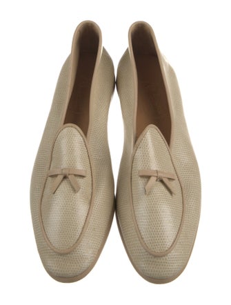 Belgian Shoes Embossed Leather Loafers