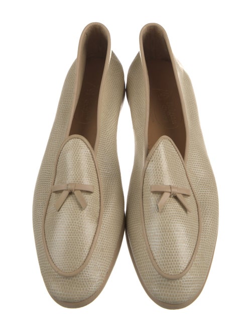 Belgian Shoes Embossed Leather Loafers