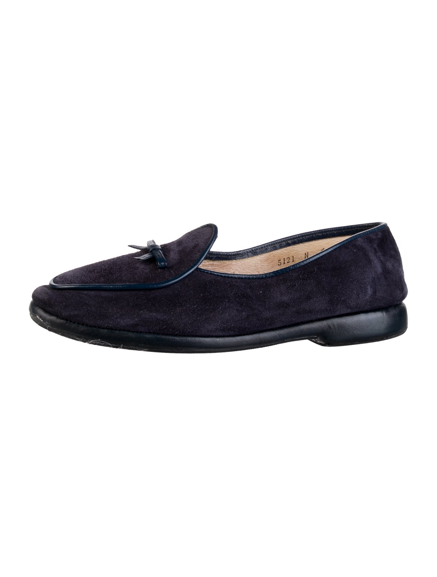 Belgian Shoes Suede Bow Accents Loafers