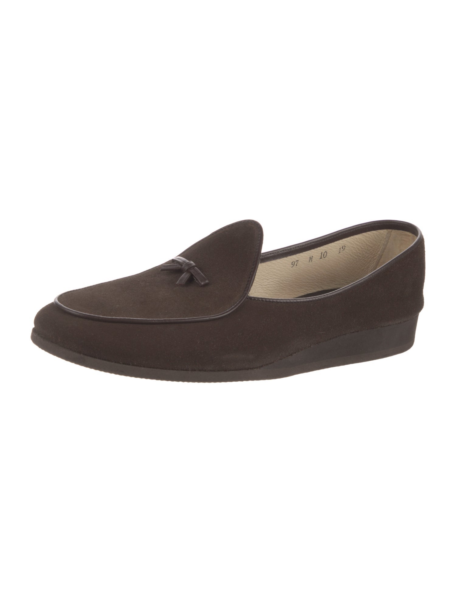 Belgian Shoes Suede Bow Accents Loafers