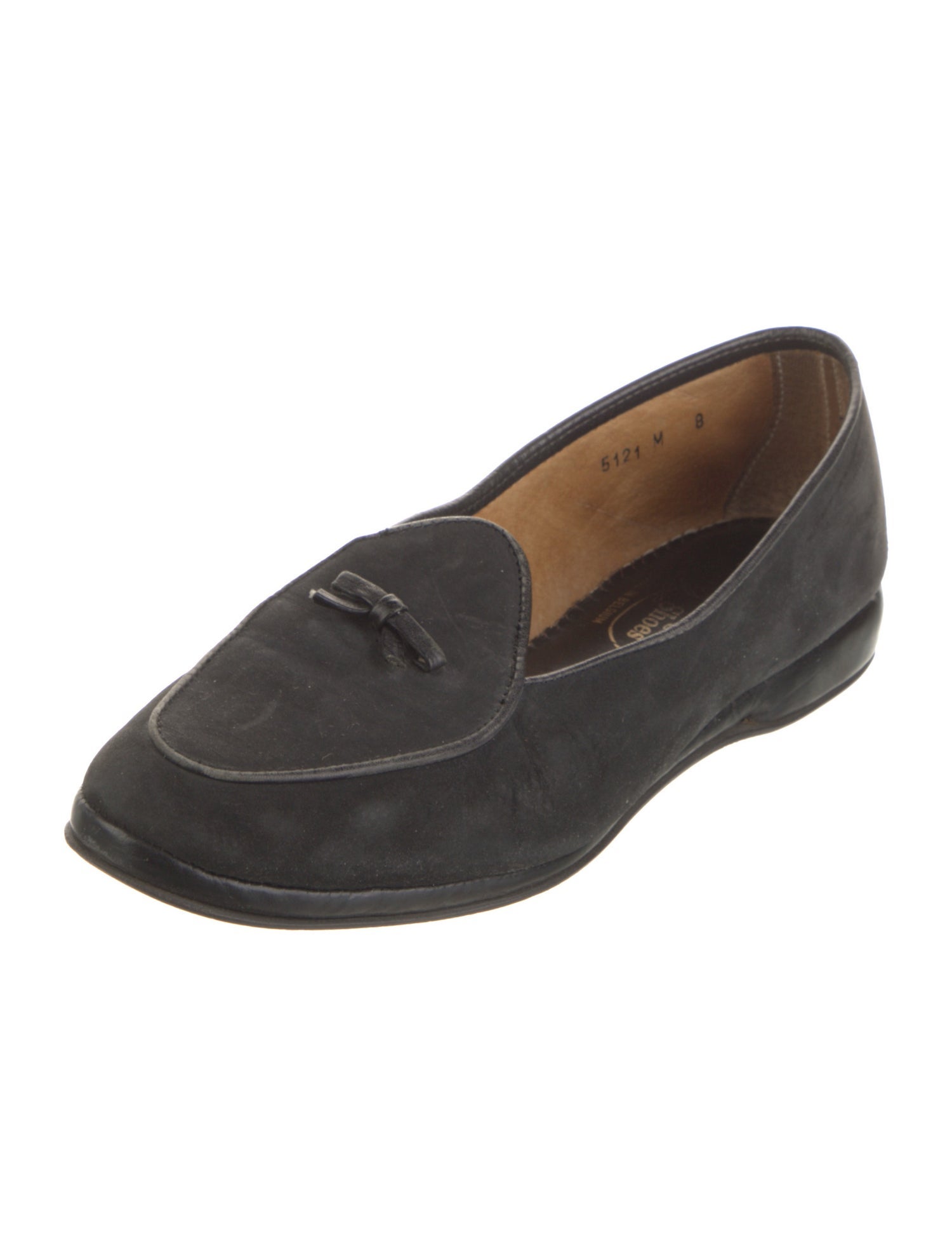 Belgian Shoes Suede Bow Accents Loafers