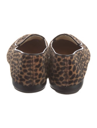 Belgian Shoes Ponyhair Animal Print Loafers