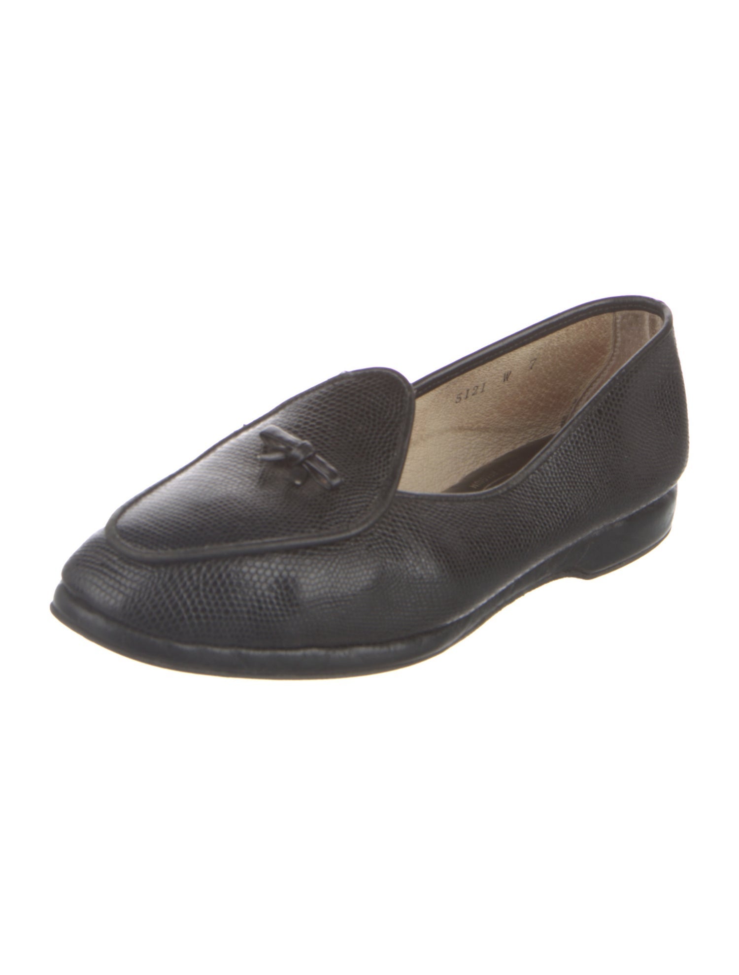 Belgian Shoes Leather Bow Accents Loafers
