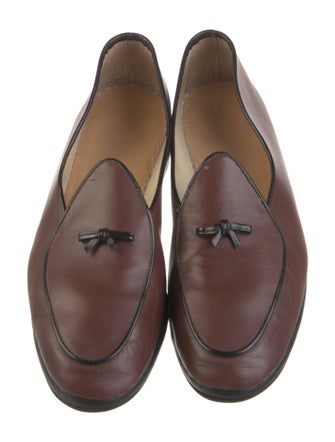 Belgian Shoes Leather Bow Accents Loafers