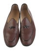 Belgian Shoes Leather Bow Accents Loafers