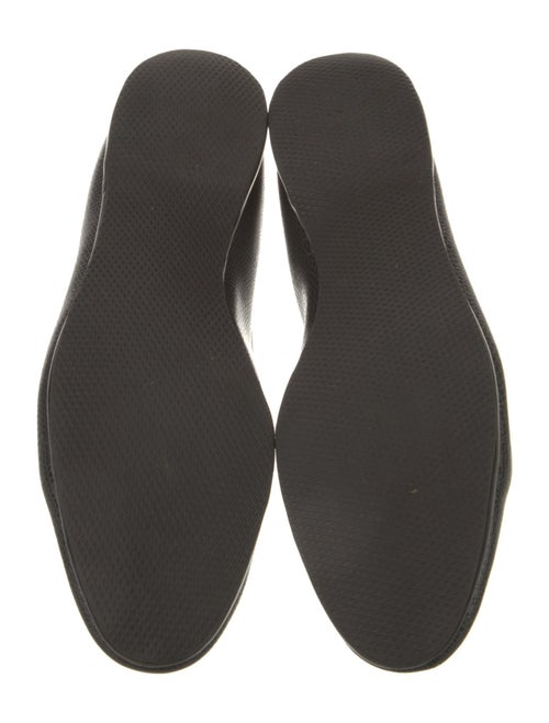 Belgian Shoes Embossed Leather Bow Accents Loafers