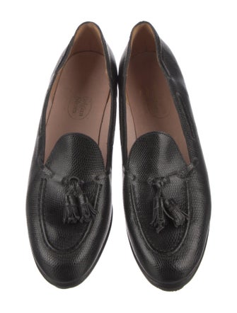 Belgian Shoes Leather Tassel Accents Pumps