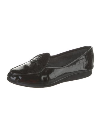 Belgian Shoes Patent Leather Bow Accents Loafers