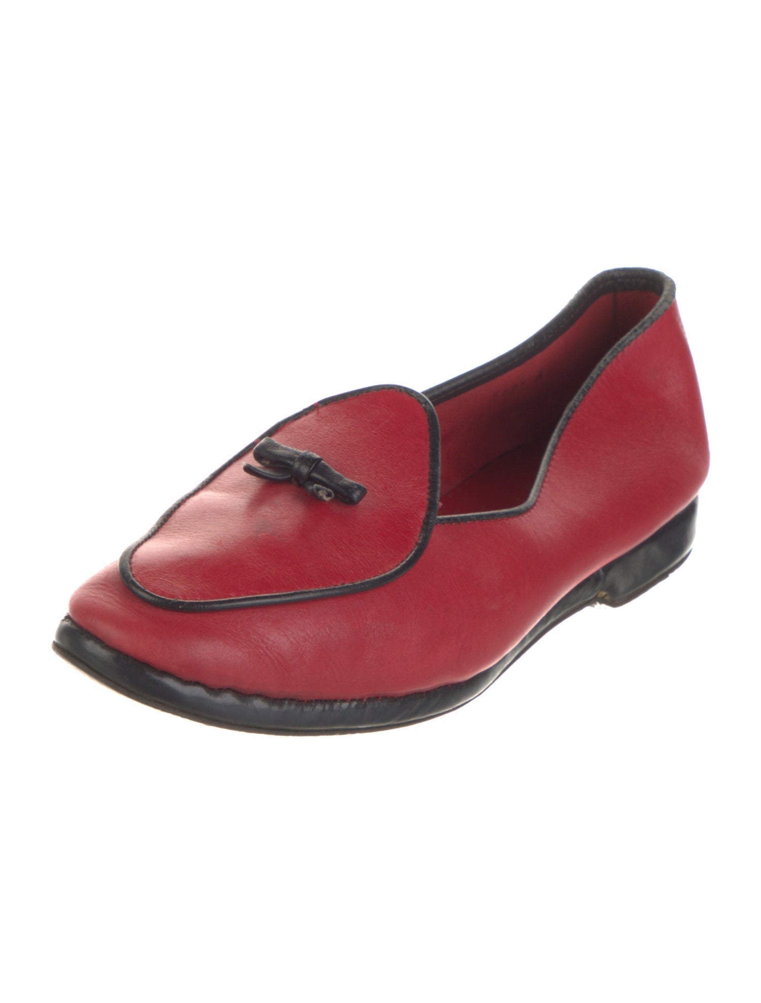 Belgian Shoes Leather Bow Accents Loafers