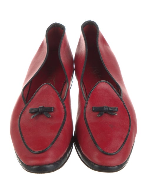 Belgian Shoes Leather Bow Accents Loafers