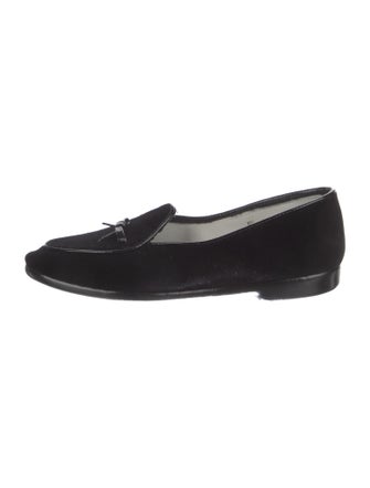 Belgian Shoes Velvet Bow Accents Loafers