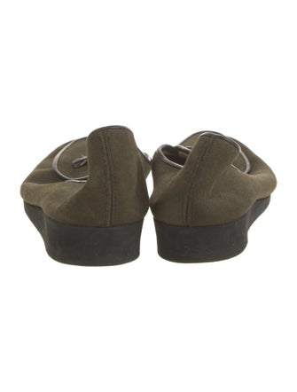 Belgian Shoes Suede Bow Accents Loafers