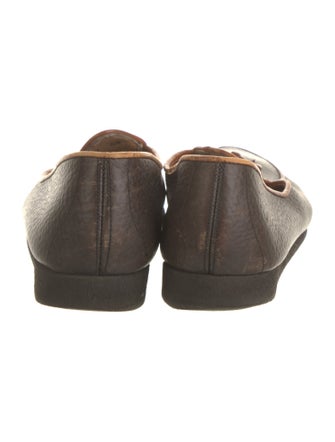 Belgian Shoes Leather Bow Accents Loafers