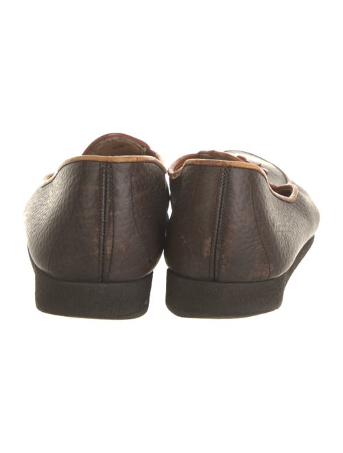 Belgian Shoes Leather Bow Accents Loafers