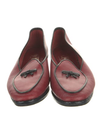Belgian Shoes Leather Bow Accents Loafers