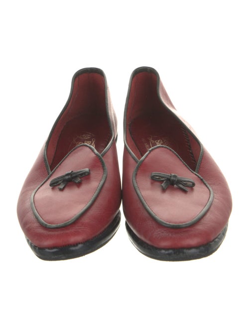 Belgian Shoes Leather Bow Accents Loafers