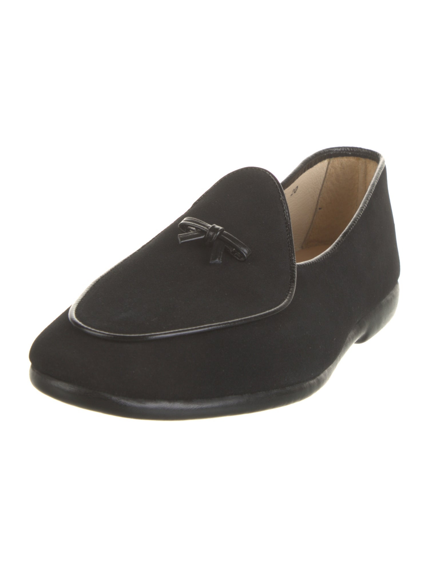Belgian Shoes Suede Bow Accents Loafers