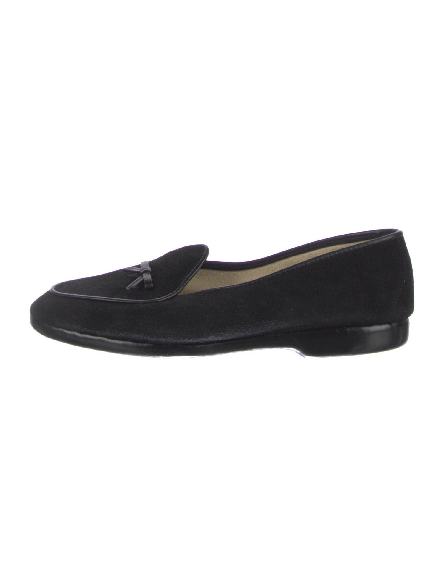 Belgian Shoes Suede Bow Accents Loafers