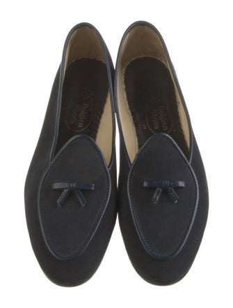Belgian Shoes Suede Bow Accents Loafers