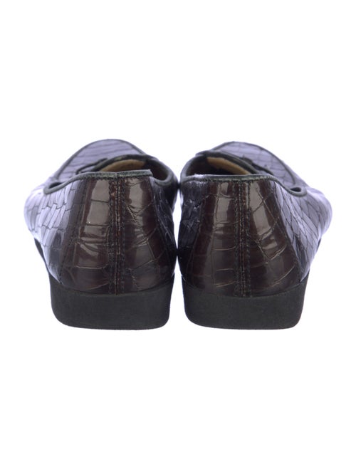 Belgian Shoes Embossed Leather Animal Print Loafers