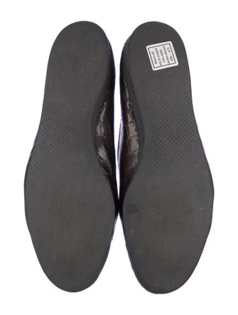 Belgian Shoes Embossed Leather Animal Print Loafers