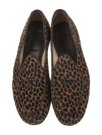 Belgian Shoes Ponyhair Animal Print Loafers