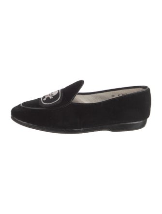 Belgian Shoes Velvet Bow Accents Loafers