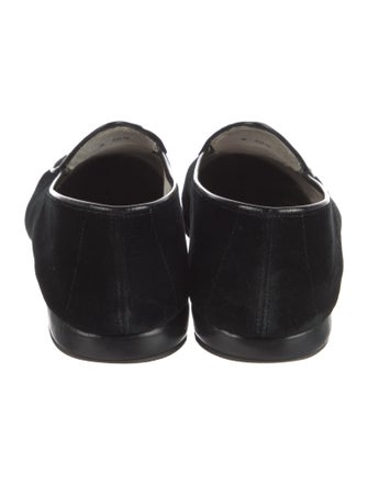 Belgian Shoes Velvet Bow Accents Loafers
