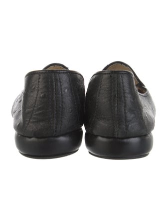 Belgian Shoes Ostrich Bow Accents Loafers
