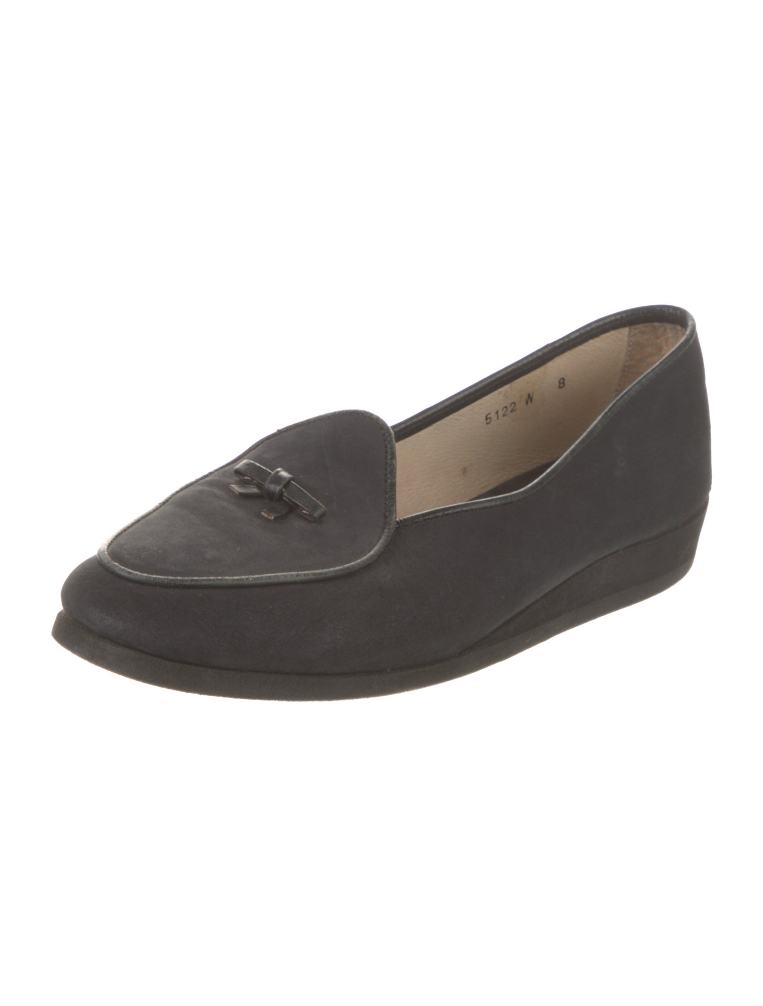 Belgian Shoes Suede Bow Accents Loafers