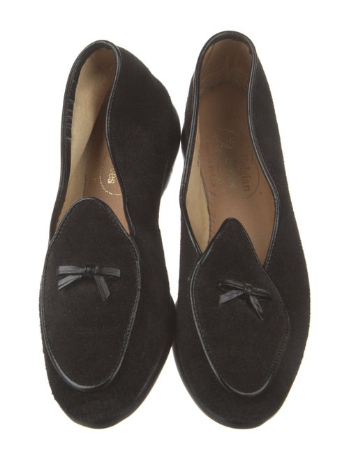 Belgian Shoes Suede Bow Accents Loafers