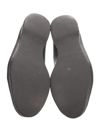 Belgian Shoes Embossed Leather Bow Accents Loafers