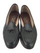 Belgian Shoes Embossed Leather Bow Accents Loafers