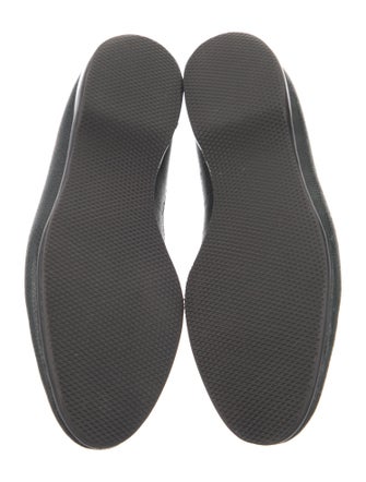 Belgian Shoes Embossed Leather Bow Accents Loafers