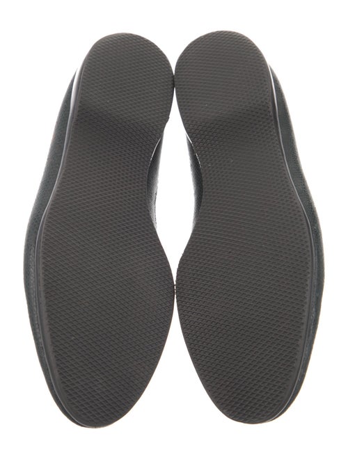 Belgian Shoes Embossed Leather Bow Accents Loafers