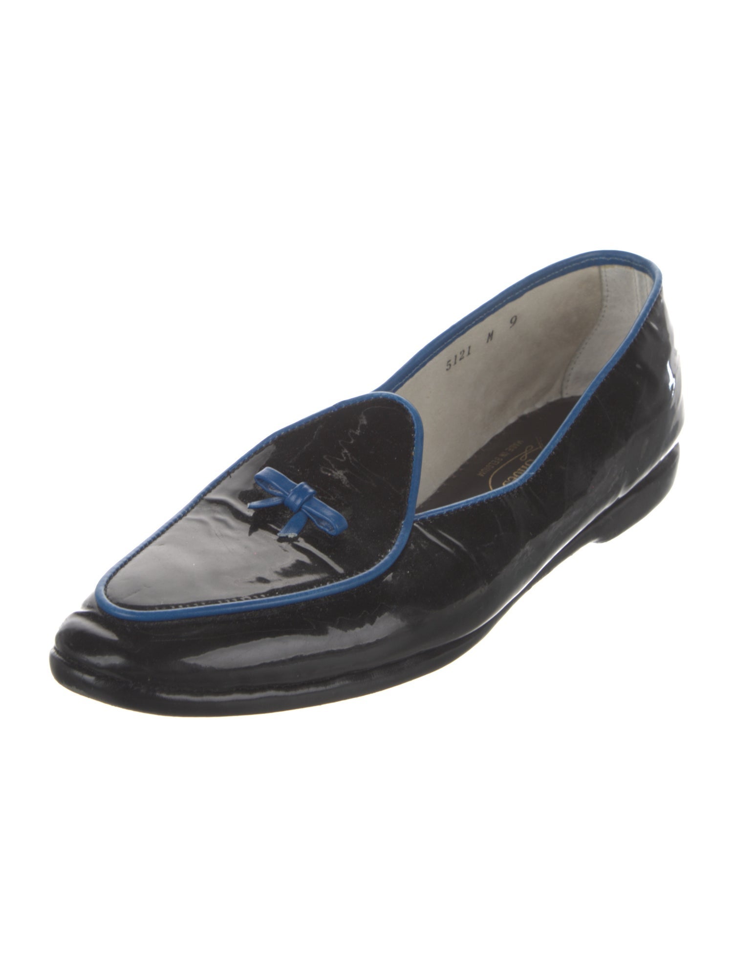 Belgian Shoes Patent Leather Bow Accents Loafers