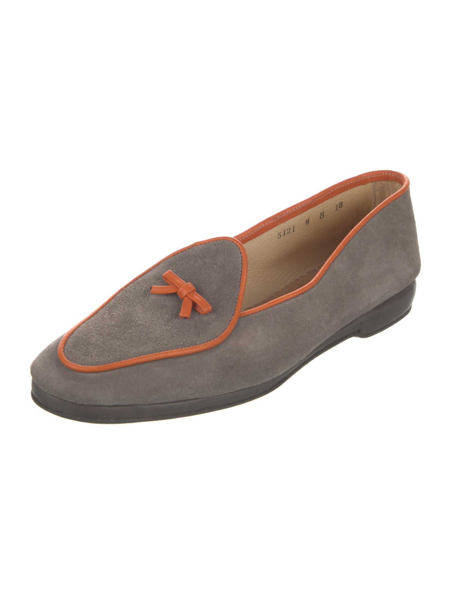 Belgian Shoes Suede Bow Accents Loafers