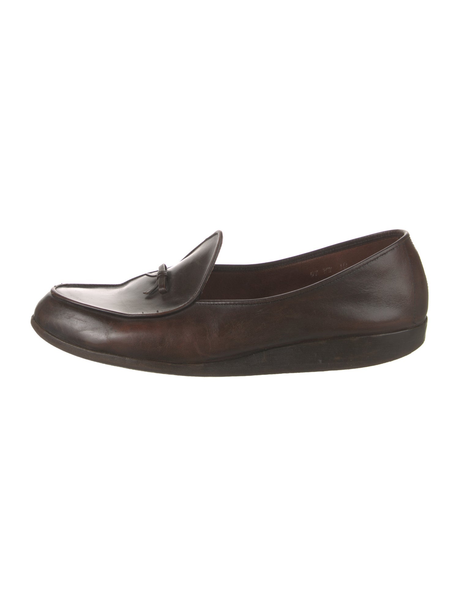 Belgian Shoes Leather Bow Accents Loafers