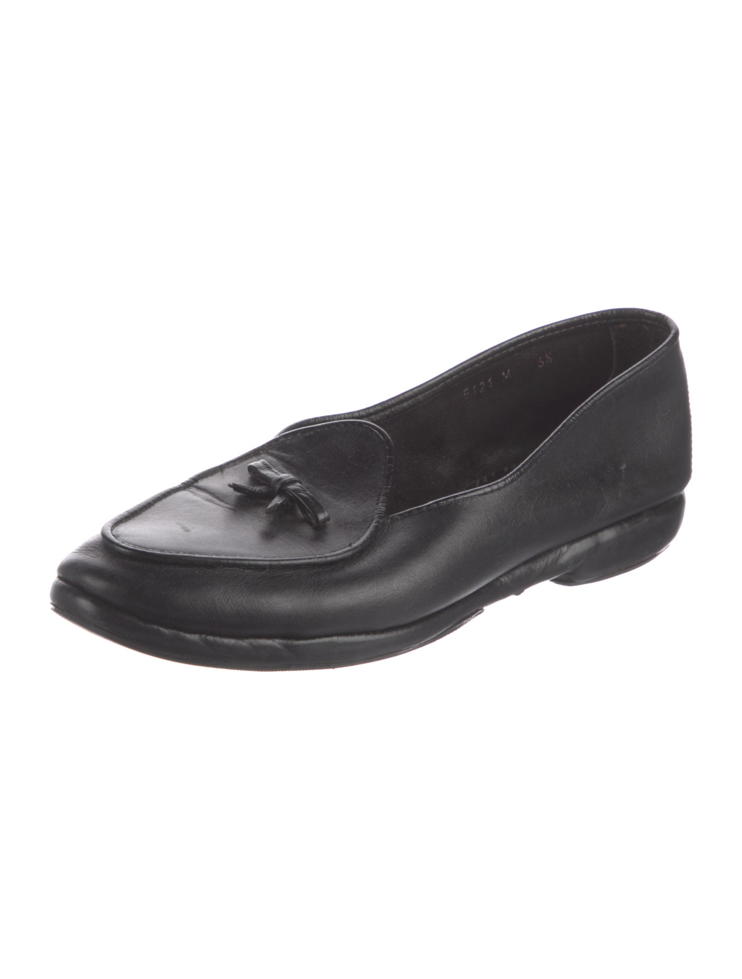Belgian Shoes Leather Bow Accents Loafers