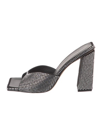 Gia Borghini Suede Crystal Embellishments Slides