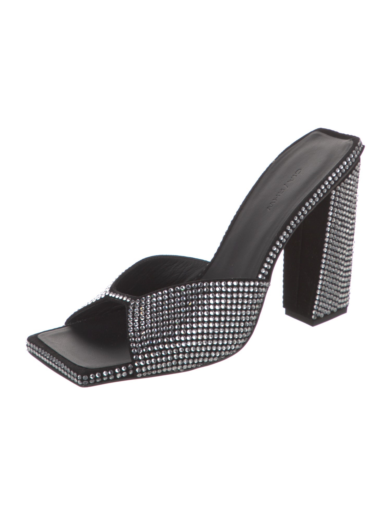 Gia Borghini Suede Crystal Embellishments Slides