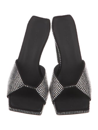 Gia Borghini Suede Crystal Embellishments Slides